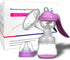 JADE KIT Manual Breast Pump, Adjustable Suction Silicone Hand Pump for Breastfeeding, Purple