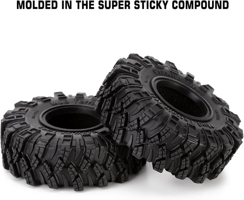 INJORA 1.0 Kraken Claw Crawler Mud Terrain Tires, 4PCS for SCX24 Bronco Gladiator C10 JLU Deadbolt B17 Axial 1/24 1/18