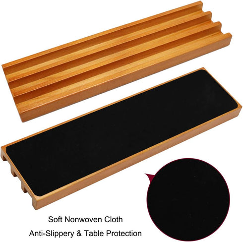 Organizer(Set 4) Exqline Wooden Domino Racks Trays Holders of - Premium Domino Tiles Holder Racks for Mexican Train