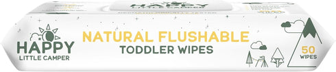 Happy Little Camper Natural Flushable Wipes - Hypoallergenic & Chlorine-Free Wet Wipes