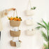 3-Tier TeoKJ Over the Door Hanging Basket, Woven Cotton Wall-Mounted Storage Organizer Bag Decorative Hanging Nursery