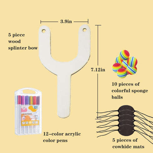 W WANG-ONE 5 Pieces DIY Wooden Art Craft for Kids - Art Supplies Party Birthday Gift Favors for Boys and Girls