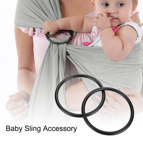 Accmor 2 3 4 Baby Ring Sling Rings Pairs, in Diameter Aluminum Sling Ring Pcs for Infant Wrap Carrier (Black)