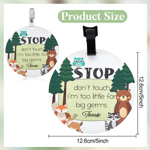 2 Pack PLIGREAT Please Dont Touch Baby Signs, Stop Touching Baby Sign for Baby Carriers Baby Car Seat, No Touching