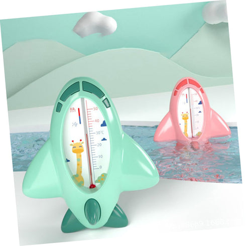 VANZACK Bath Tub Thermometer Green Cartoon Plane Shape Quick Accurate Water Temperature Monitor Floating Bath