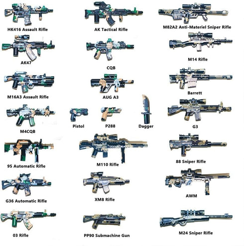 200+ Pcs Military Weapon Pack Accessories Kits Toys, Swat Team Building Block Toys, Army Equipment Gear Sets Compatible