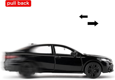 1:36 Camry XSE Car Model, Diecast Pull Back Toy Car, Doors Open, Collection Kids Gift (Black)