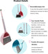 Kids Broom and Dustpan Set, Mini Dustpan and Broom for Children Housekeeping Pretend Play Cleaning Tools (Pink)