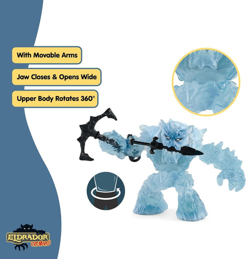 2 7 70146 schleich Eldrador Creatures - PC Ice Giant and Weapons Fantasy Toy - Movable Monster Figurine with Battle