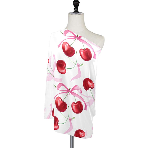 Burbuja Car Seat Cover for Baby, Cherries with Bow Car Seat Canopy Nursing Cover for Breastfeeding, Multi-use