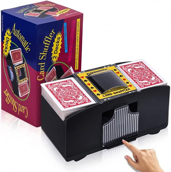 Automatic Card Shuffler for 1/2/4/6 Decks - Electric Battery-Operated Shuffler for Poker, UNO, and More