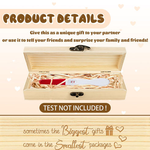 8x2x1.2inch CHGCRAFT Wooden Pregnancy Test Gifts Box Pregnancy Test Keepsake Box Laser Engraving Box Surprise