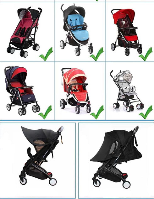 Universal Baby Stroller Sun Shade, Oversize UV Protection Waterproof Cloth, Adjustable Angle Windshield Cover