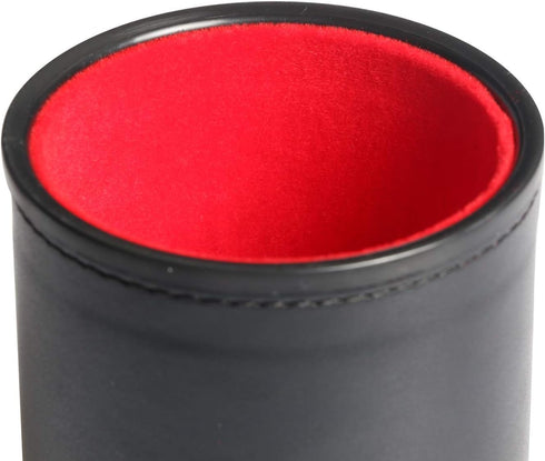 PU Leather Dice Cup Set with Felt Lining, 16mm Dot Dices for Yahtzee/Farkle/Bar Party Dice Games