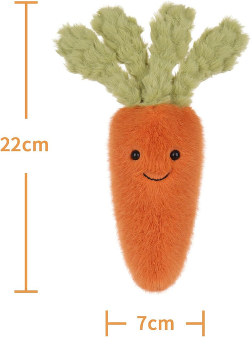8.7 Inches Apricot Lamb Toys Plush Food Plushies Green and Orange Naive Carrot Stuffed Vegetable Soft Cuddly Perfect