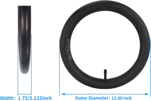 RUTU 12" x1.75/2.125 Inner Tube Replacement for BoB Gear Jogging Stroller, 2 Pack for Baby Jogger