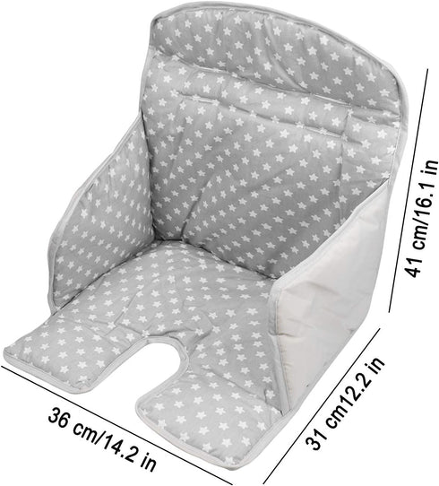 twoworld High Chair Cushion - Gray Star Seat Cover for Baby Dining