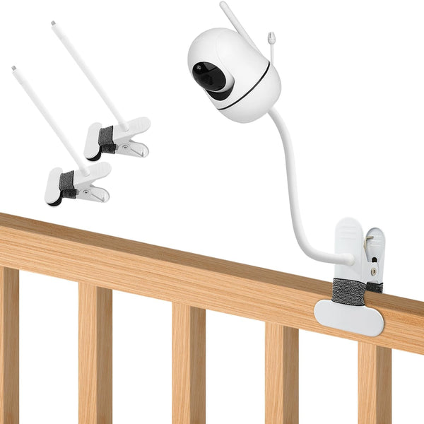 2 Pack Baby Monitor Mount Compatible with HelloBaby HB6550, Flexible Clip Clamp Mount with Long Gooseneck Arm
