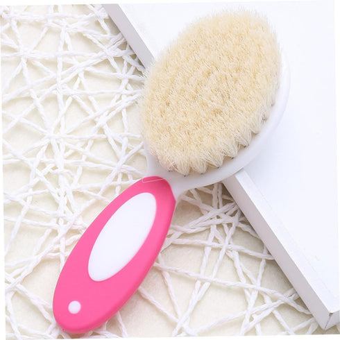 PERSELOSO 2pcs Set Newborn Hair Brush Hairbrush Boy Girl Comb Kit Care Comb Brush