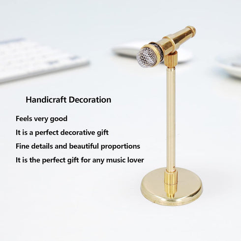 Adjustable Miniature Microphone Model - Musical Instrument Handicraft for 1:12 Action Figures Dollhouse Decor