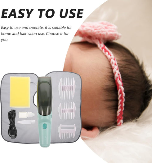 HOODANCOS Trimmer Hair Waterproof Silent Haircut Clipper Grooming Tool Portable Hair Cutting Kit for Newborns