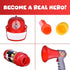 10 PCs Fireman Gear Firefighter Costume Role Play Toy Accessories Set with Helmet and Tools for Kids