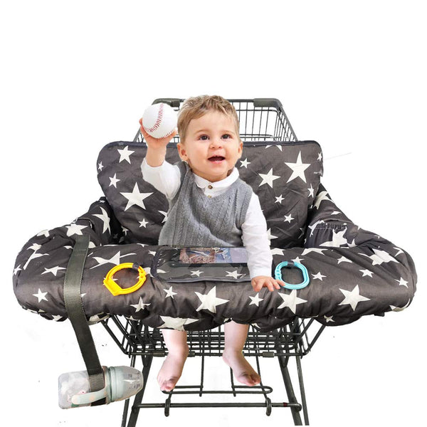 Shopping Cart Cover for Baby, Toddler 2-in-1 High Chair Cover, Star Print