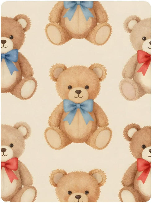 CZXW 52" 28" Cute Bears with Bows Crib Sheets Fitted x Natural Cotton Soft & Breathable for Baby Crib Mattress