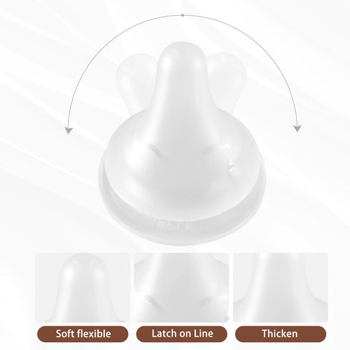 4oz (Pack 2)) Glass Baby Bottles with Natural Response Nipple Size SS - Anti Colic Baby Bottles Wide Neck Slow Flow