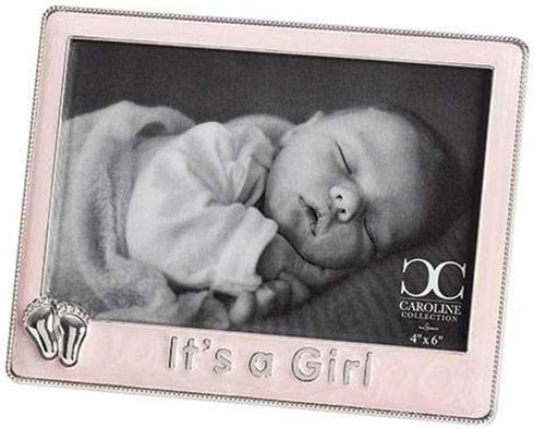 Roman Giftware Caroline Collection - New Baby Frame, 5" H Pink ITS A Girl, 6x4, Religious Inspirational Durable