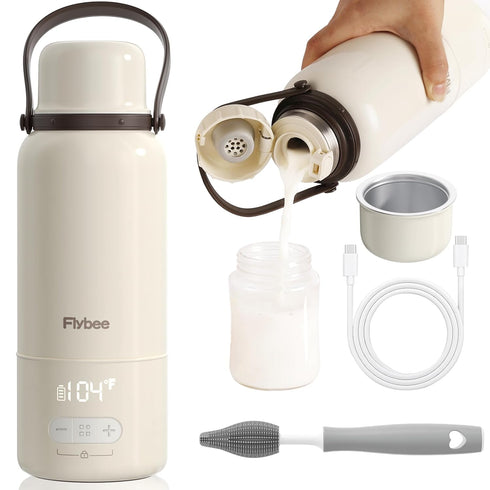 Portable Bottle Warmer - 12000mAh Long-Lasting, 3Min Fast Heating for Breastmilk/Formula/Water, 316L