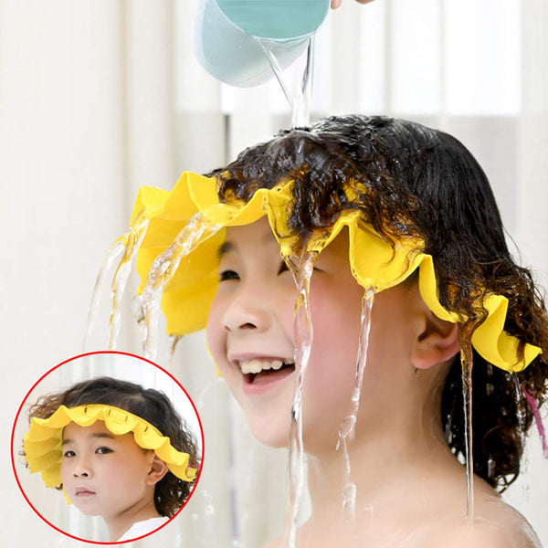 Baby Shower Cap, Adjustable Silicone Bathing Hat for Kids, Soft Protection Visor Cap for Toddler Children 1-12 Years