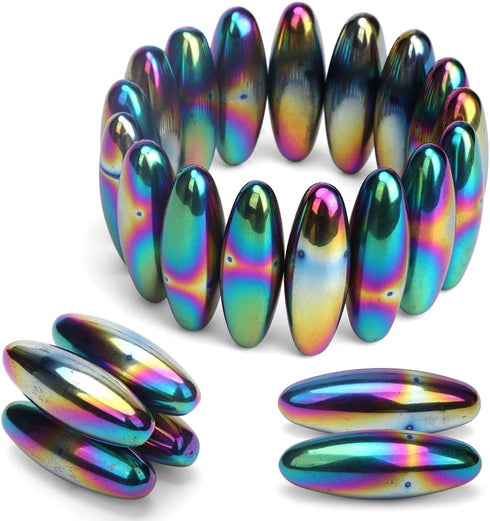 Putty(20PCS) Rattle Snakes Magnetic Eggs, Fidget Toy Hematite Magnet for Adults, Fridge Magnets Oval Rocks
