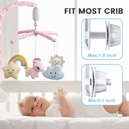 35 3 Feisike Crib Mobile for Girls - Baby Mobile for Crib with Lullabies, Modes Digital Musical BoxTurn Only, Music