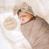 BQUBO Baby Swaddle Blankets for Girls, 4PCS Newborn Accessories Set with Matching Hat and Bow Headband with Card