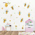 Yellow Bee Wall Stickers, Flower Beehive Branch Wall Decals Art Decor for Kids Bedroom Nursery Playroom