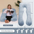 55 inch Chilling Home Pregnancy Pillows - U Shaped Maternity Pillow for Pregnant Women with Velvet Removable Cover