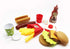 Set GiftExpress Burger & Hot Dog Fast Food Cooking Play for Kids with Hamburger, Fries, Hot Dog, Coke, Ketchup, Milk