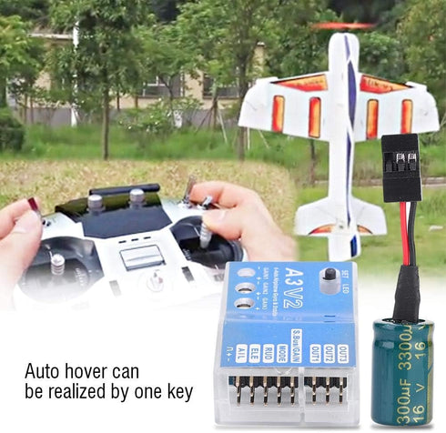 Lsaardth F50A 3-Axle A3 V2 Flight Controller Stabilizer Gyro Flight Controller Stabilizer System for RC Fixed-Wing