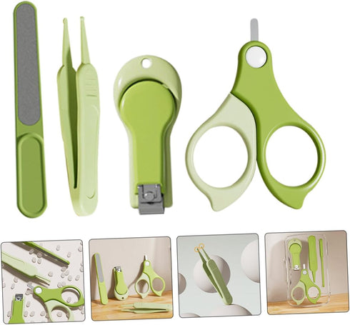 Trimmer Set Nail Kit with Nail Clippers and for Newborns Grooming Portable Travel Healthcare in Green