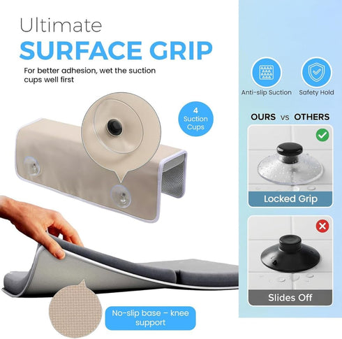 Elbow Set, UR Choice Bath Kneeler and Rest Pad Kneeling Pad for Bathing Baby, Non Slip Foldable Kneeling Mat