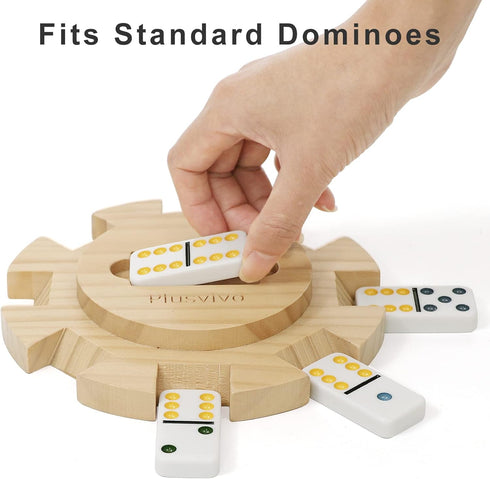Set 3 1* 8 1 70-Sheet plusvivo Mexican Train Dominoes Accessories, Mexican Train Dominoes PCS- Pine Wooden Mexican