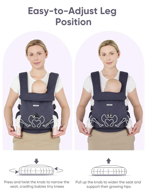 3 10-44lbs, bonoch Baby Carrier Newborn to Toddler - EaseFit Adjust Knob for Baby Hip Healthy Develop, Ergonomic Cotton