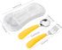 VANRA 2 Pieces Toddler Fork and Spoon Set with Travel Case 18/8 Stainless Steel Toddler Utensils Kids Silverware Children Flatware Child Cutlery Set for School Lunch Box (Yellow) by VANRA