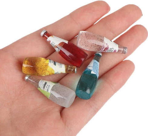 13 Pcs 1:12 Simulation Drink Bottle Jam Jar Toys, Colourful Cocktail Cup for Dollhouse Kitchen Decor