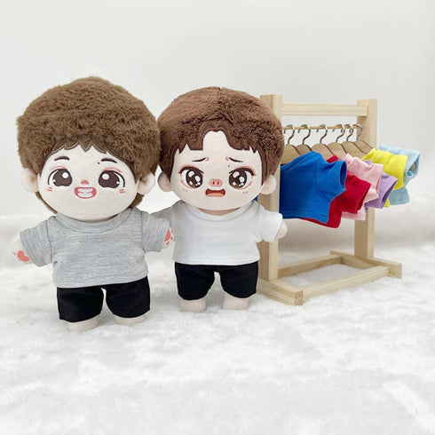 10cm 15cm 20cm (a6, 15cm) niannyyhouse Plush Doll Clothes T-Shirt Multi-Color Bottoming Shirts Stuffed Toy Dress Up