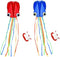 Large Octopus Kites - Beautiful Easy Flyer Beach Kites for Kids and Adults (Red+Blue)