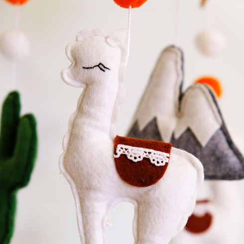 Llama Baby Crib Mobile, Neutral Nursery Decor, Desert Mobile for Crib, Nursery Mobile for Bassinet, Baby Shower Gifts