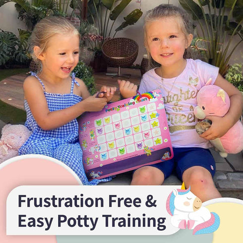 Potty Training Reward Chart, 35 Reusable Stickers, Crown, Instructional Stickers, Unicorn