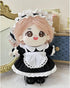 niannyyhouse 20cm Plush Doll Clothes Headwear Dress Apron Maid Suit 8in Soft Stuffed Plush Dress up (Black)
